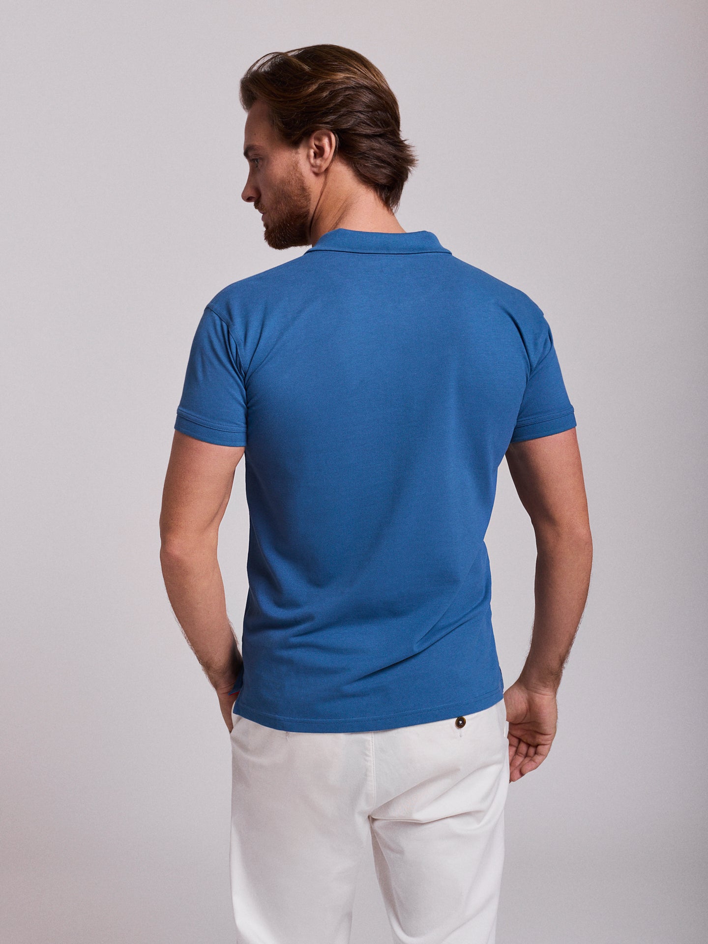POLO AZUL MANGA CORTA REGULAR FIT MR. AZUL
