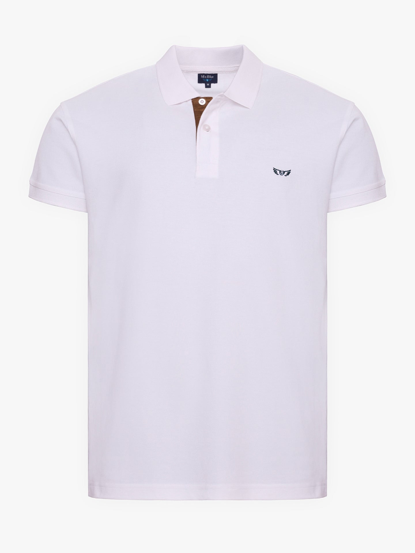 POLO PIQUET BLANCO MANGA CORTA REGULAR FIT MR. AZUL