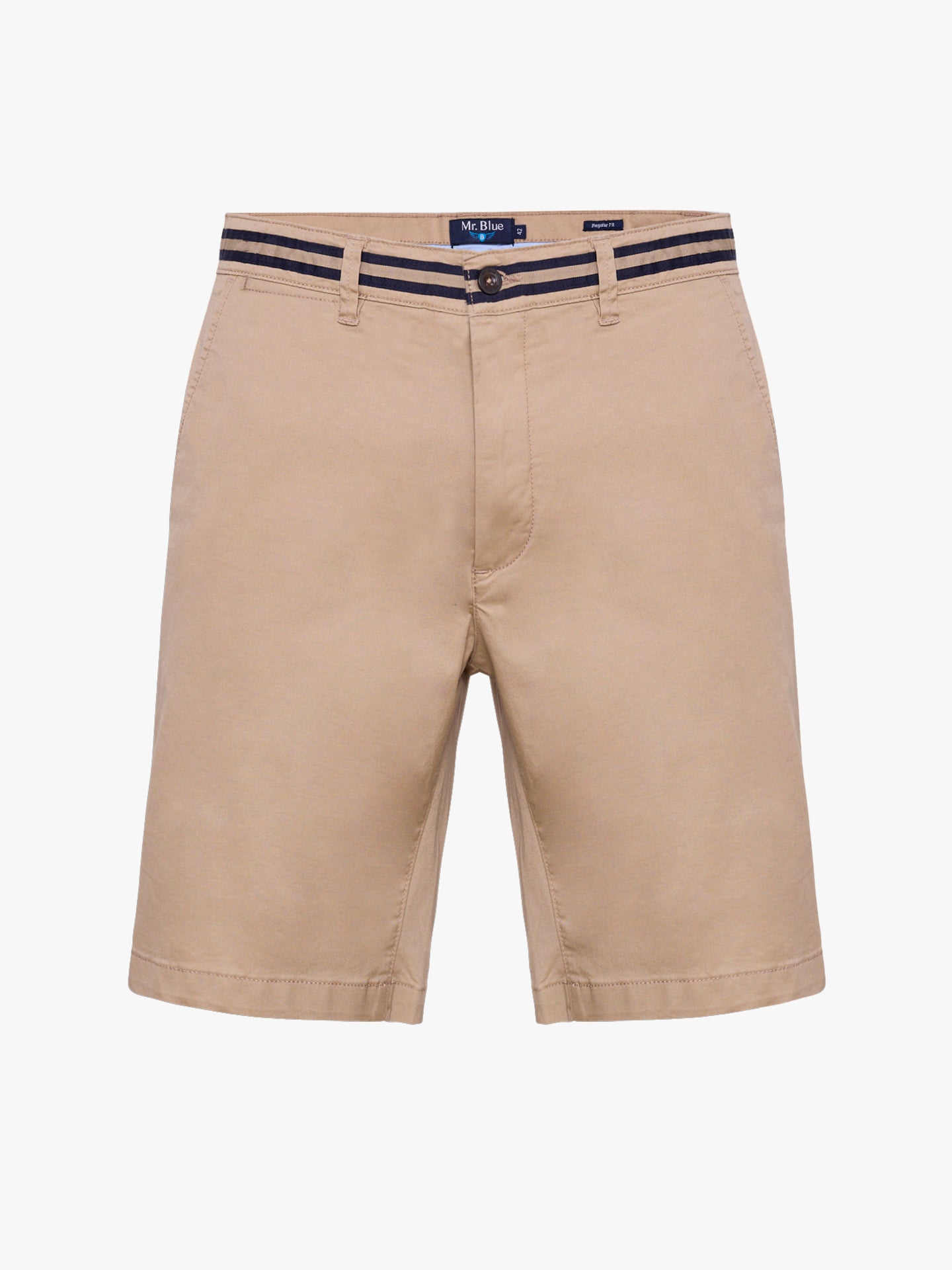 BERMUDA REGULAR FIT DE ALGODÓN CAMEL MR. AZUL