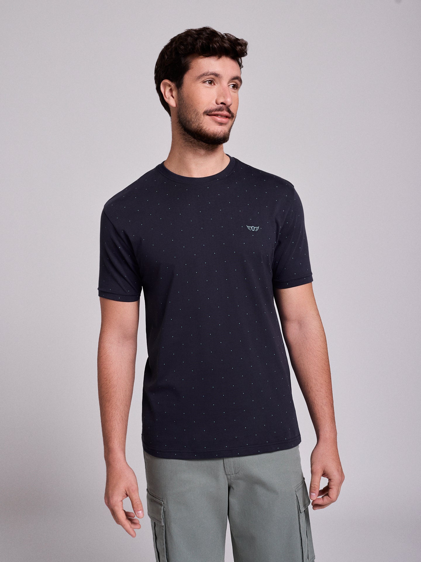 CAMISETA ALGODÓN AZUL MANGA CORTA REGULAR FIT MR. AZUL