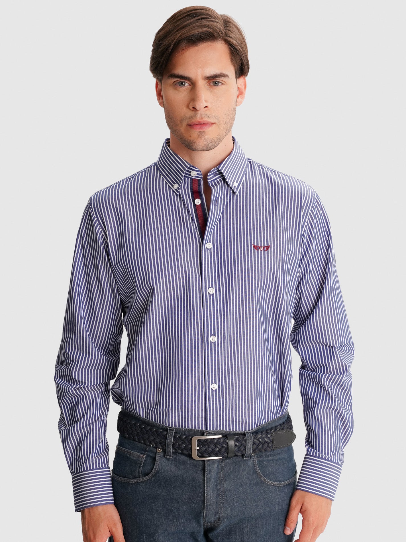 BLUE REGULAR FIT MR SHIRT. BLUE