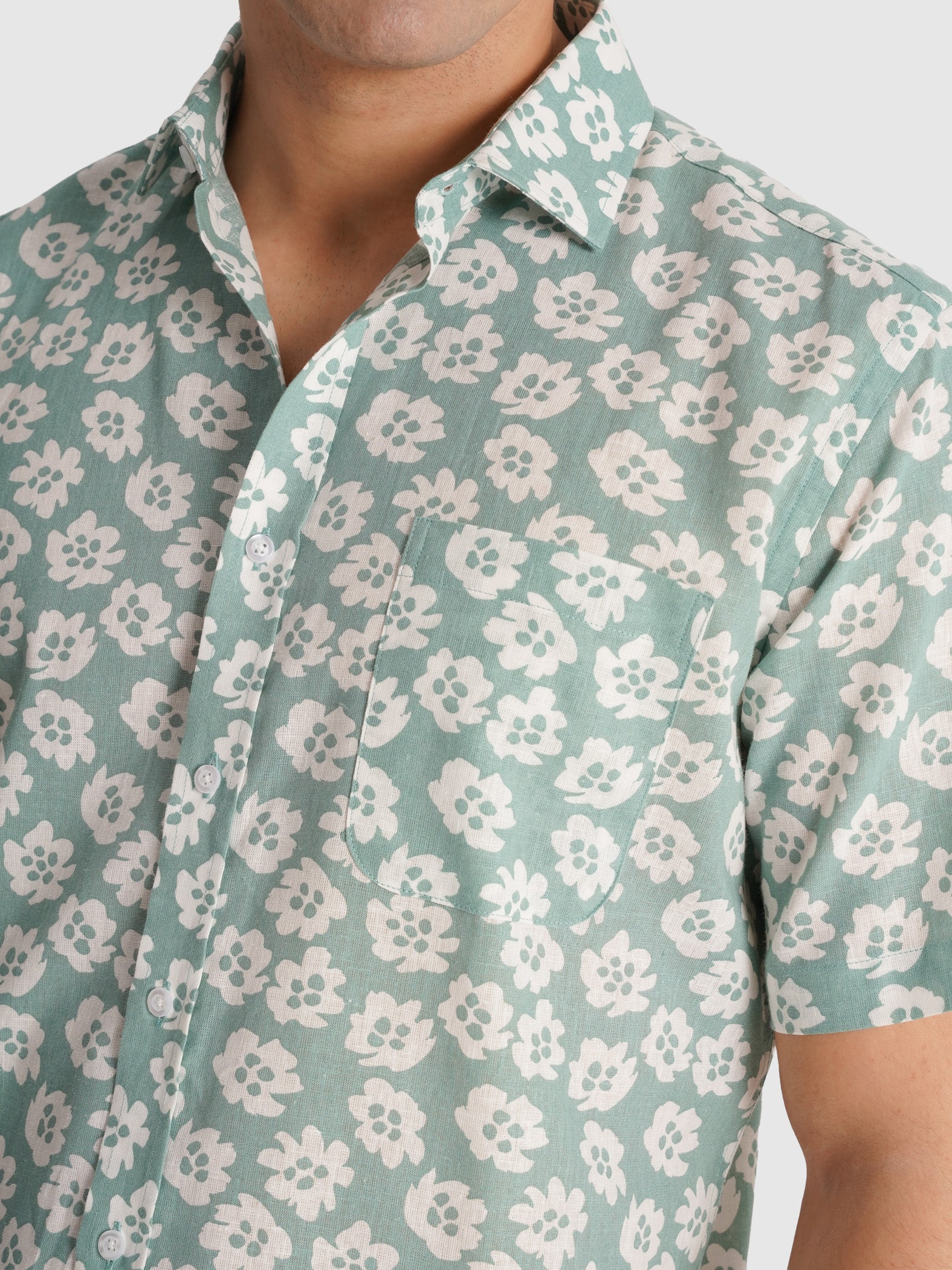 CAMISA VERDE MANGA CORTA REGULAR FIT MR. AZUL