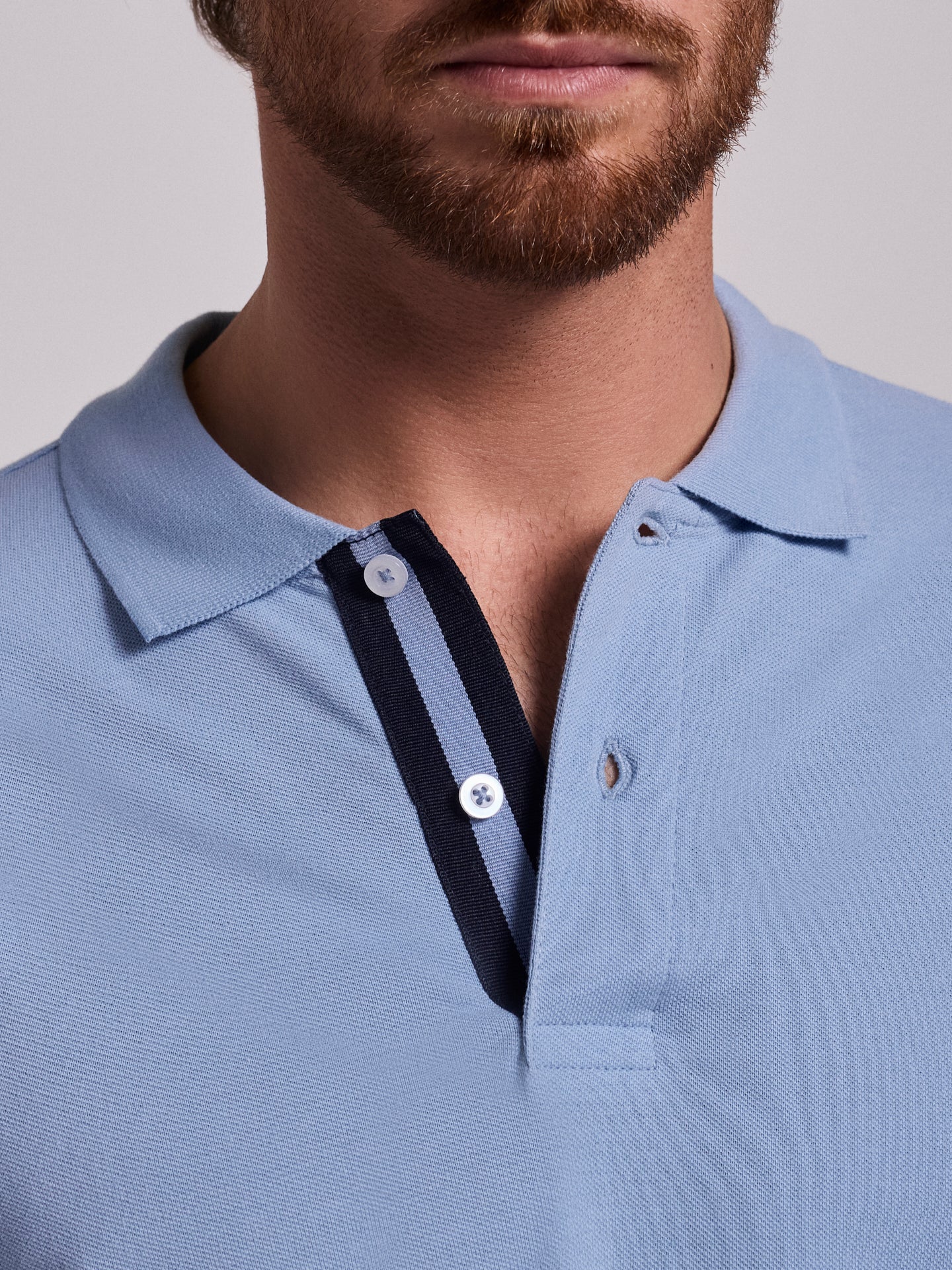 Polo Azul Manga Curta Regular Fit Mr. Blue