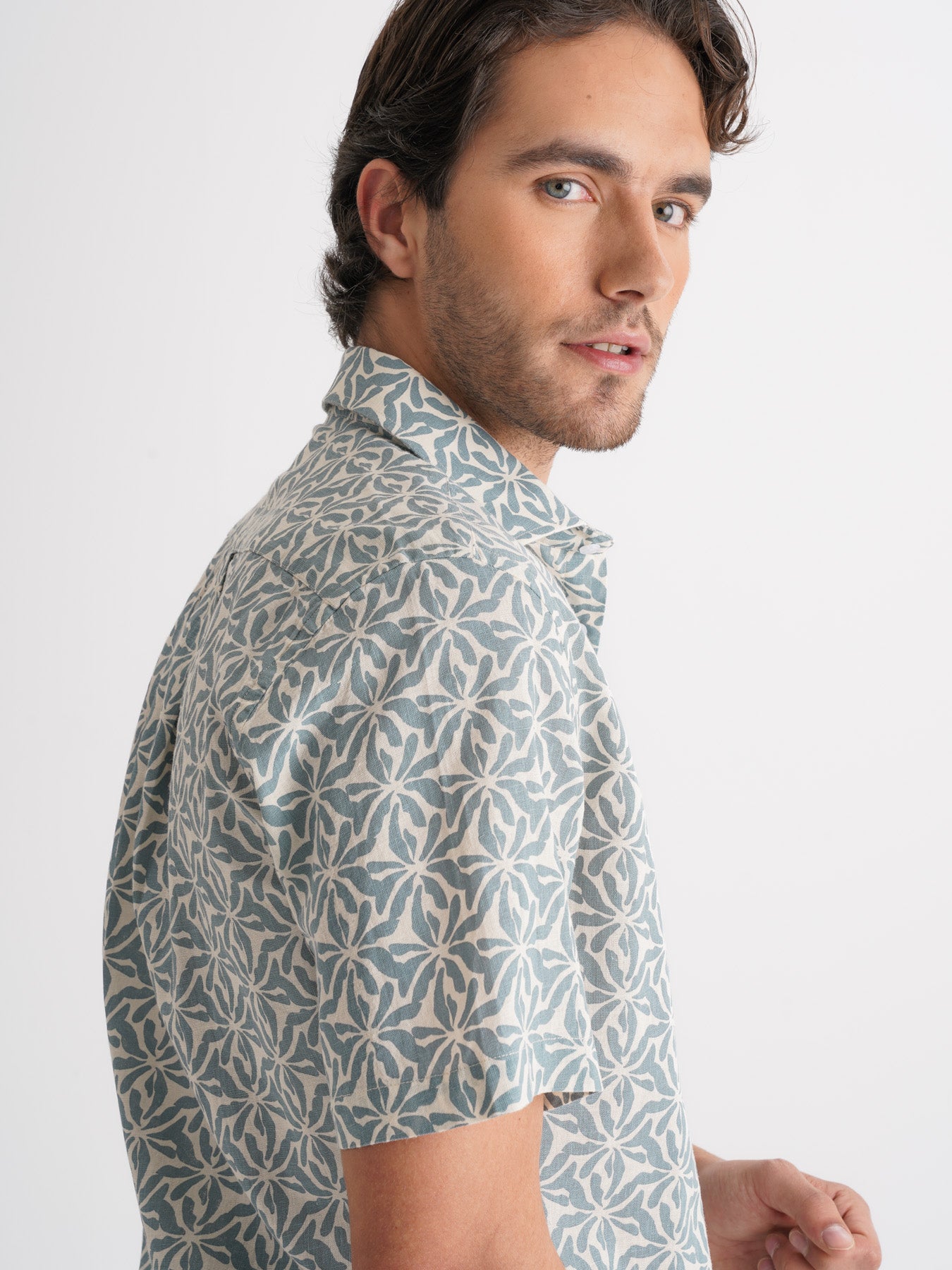 Camisa Regular Fit Lino Azul Mr. Blue
