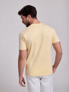 CAMISETA DE ALGODÓN AMARILLA MANGA CORTA REGULAR FIT MR. AZUL