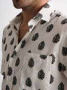 Camisa Regular Fit Lino Gris Mr. Blue