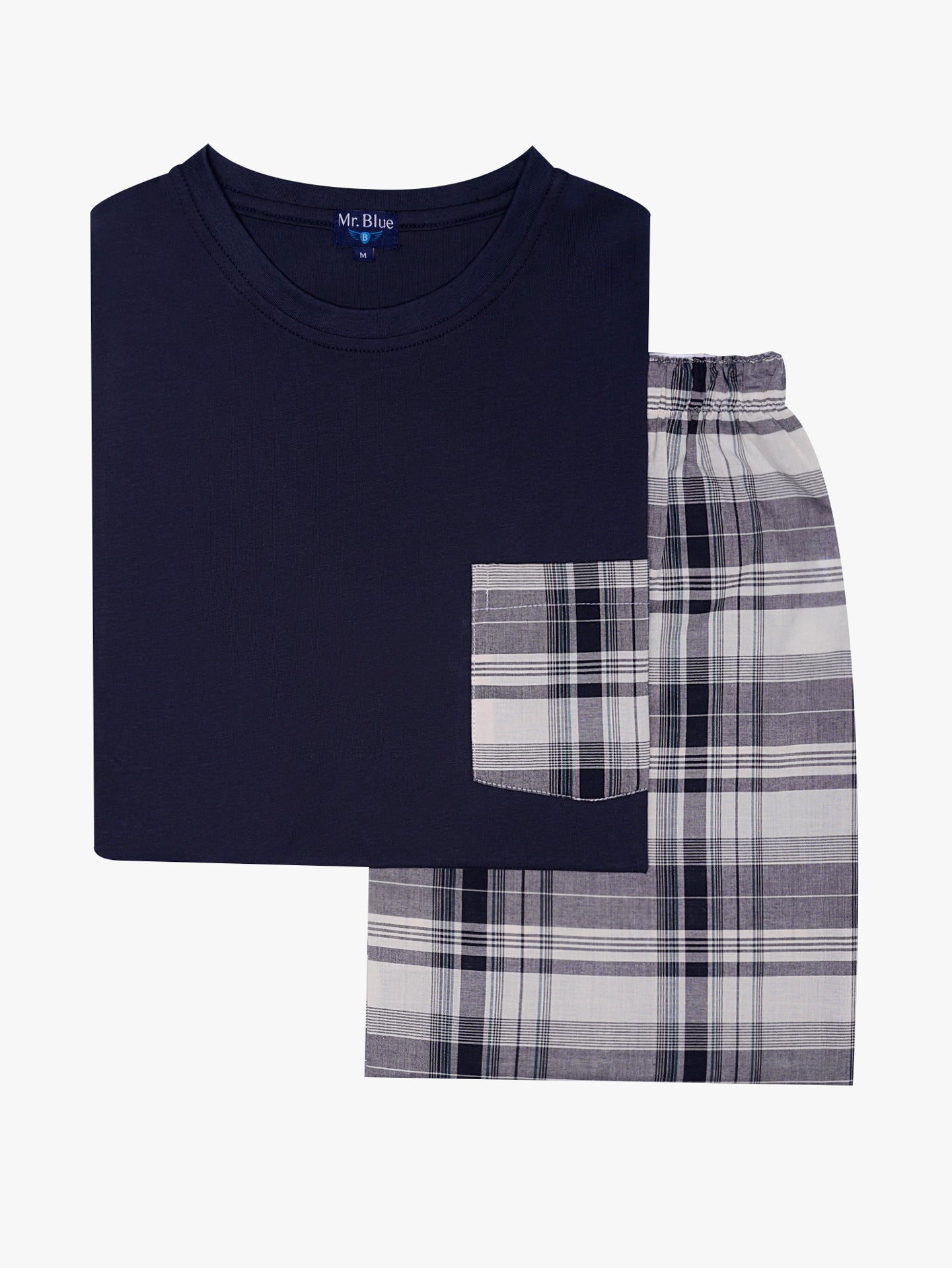 PIJAMA ALGODÃO AZUL MANGA CURTA REGULAR FIT MR. BLUE