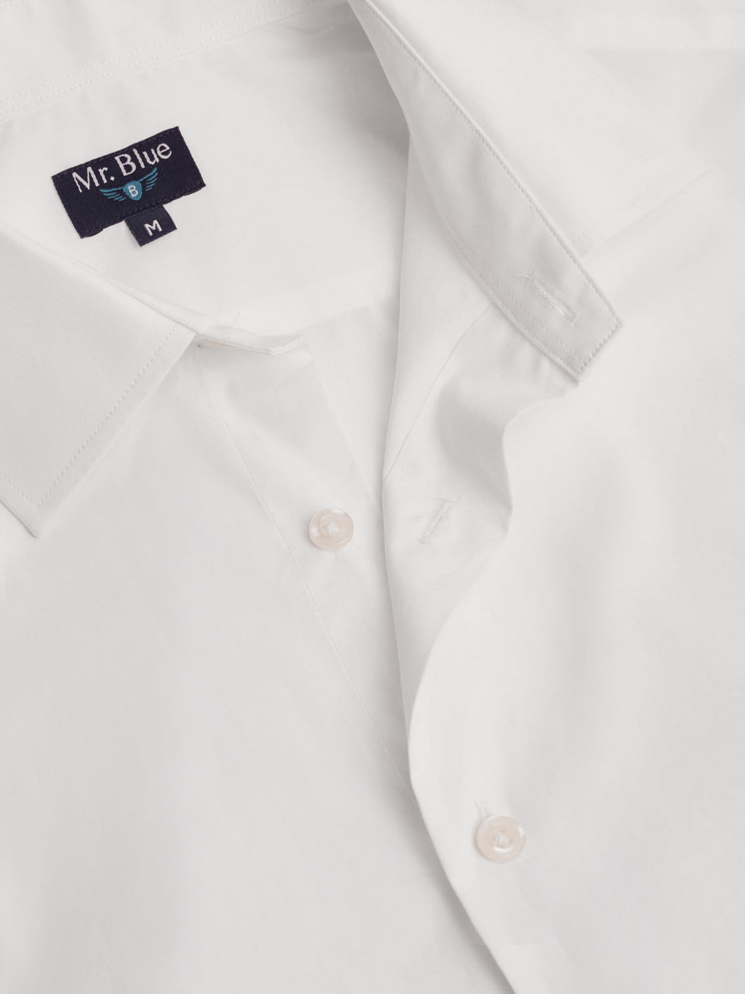 CAMISA POPELINE BRANCA MANGA COMPRIDA SLIM FIT MR. BLUE