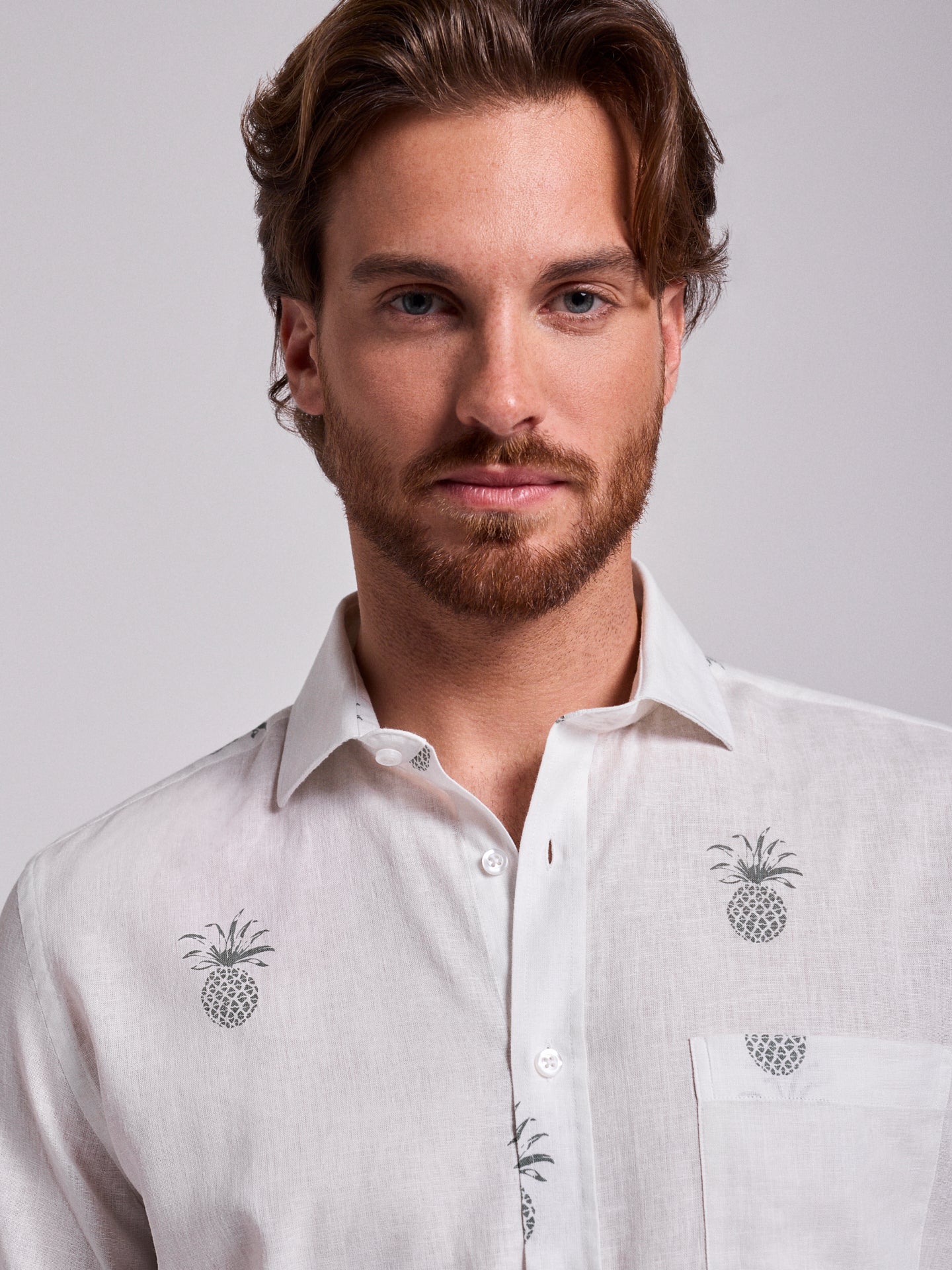 Camisa Linho Verde Manga Curta Regular Fit Mr. Blue