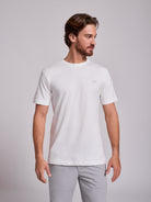 CAMISETA DE ALGODÓN BLANCA MANGA CORTA REGULAR FIT MR. AZUL