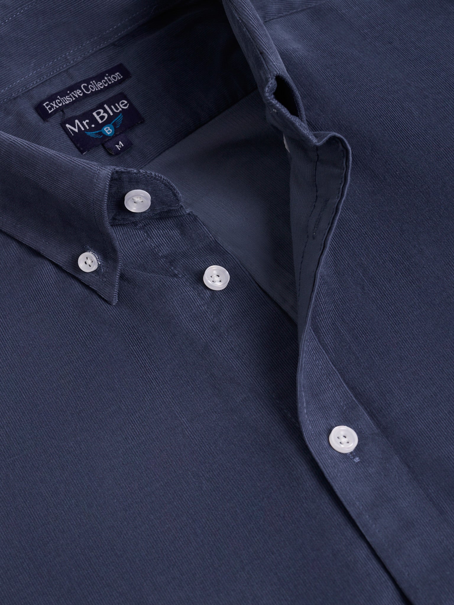 Camisa Algodão Azul Manga Comprida Regular Fit Mr. Blue