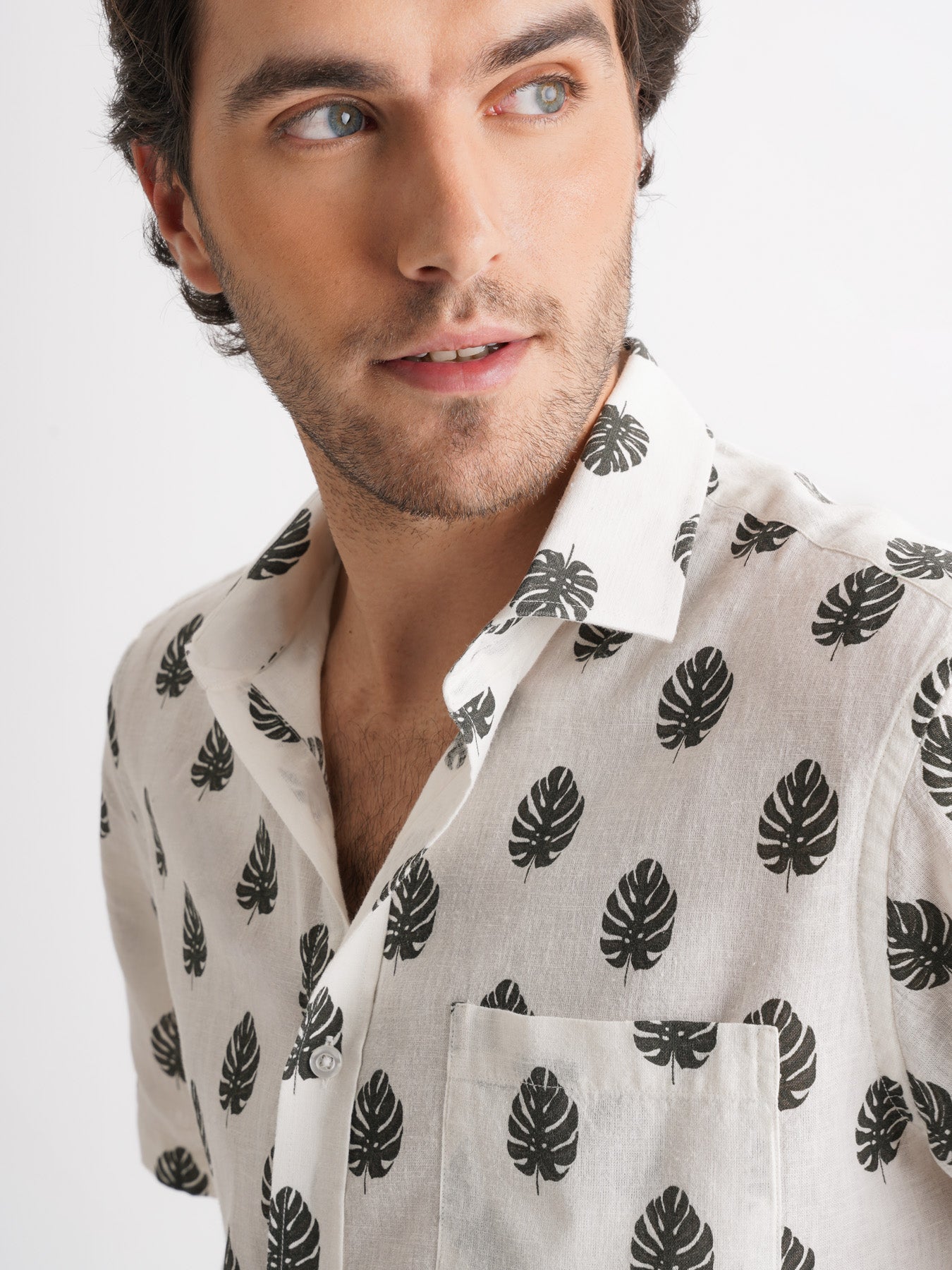 Camisa Regular Fit Lino Gris Mr. Blue