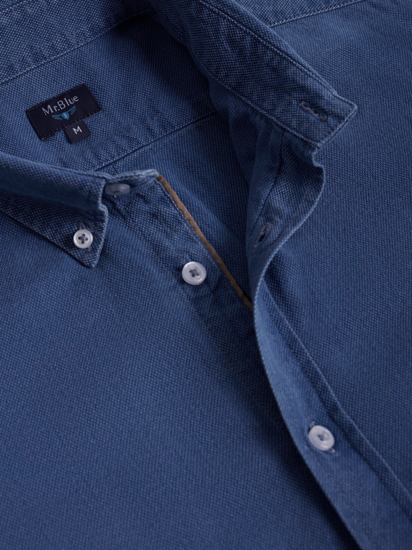 BLUE REGULAR FIT MR SHIRT. BLUE