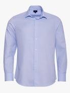 Camisa Algodão Azul Manga Comprida Slim Fit Mr. Blue