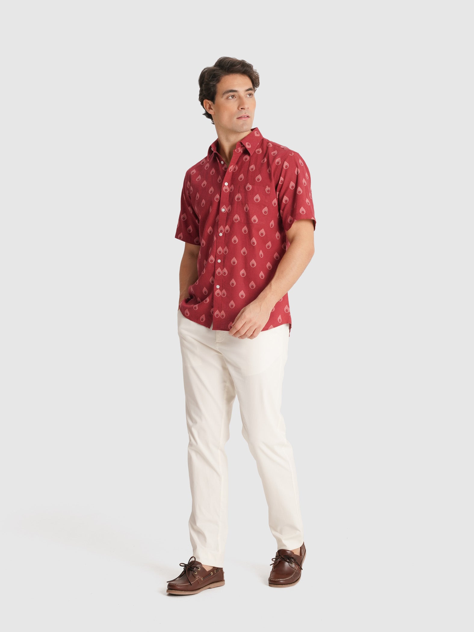 CAMISA CRUDA MANGA CORTA REGULAR FIT MR. AZUL