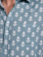 Camisa Linho Verde Manga Curta Regular Fit Mr. Blue