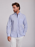 CAMISA ALGODÓN AZUL MANGA LARGA REGULAR FIT MR. AZUL