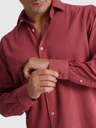 CAMISA ALGODÓN ROJA MANGA LARGA REGULAR FIT MARK BELLUCCI