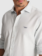 CAMISA DOBBY AZUL MANGA COMPRIDA TAILORED FIT MR. BLUE