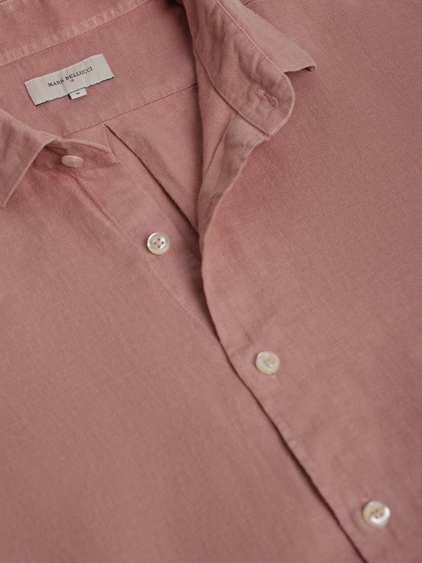 Camisa entallada de lino rosa Mr. Blue