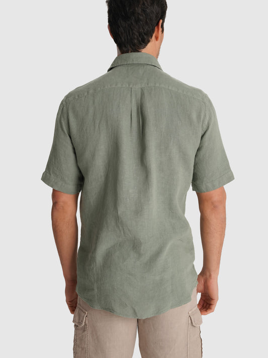 CAMISA SASTRERÍA MANGA CORTA VERDE MARK BELLUCCI