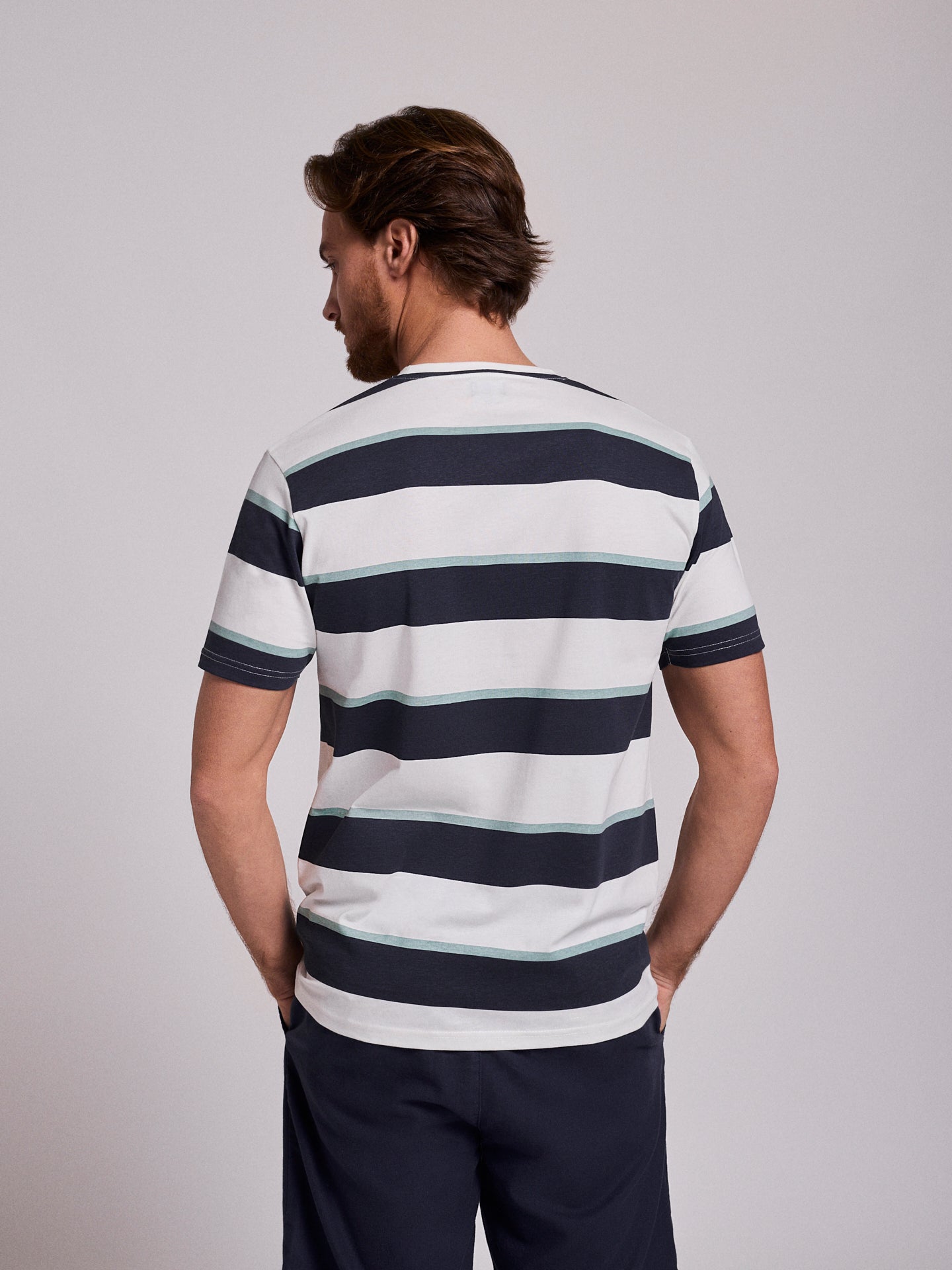 BLUE COTTON T-SHIRT SHORT SLEEVE REGULAR FIT MR. BLUE