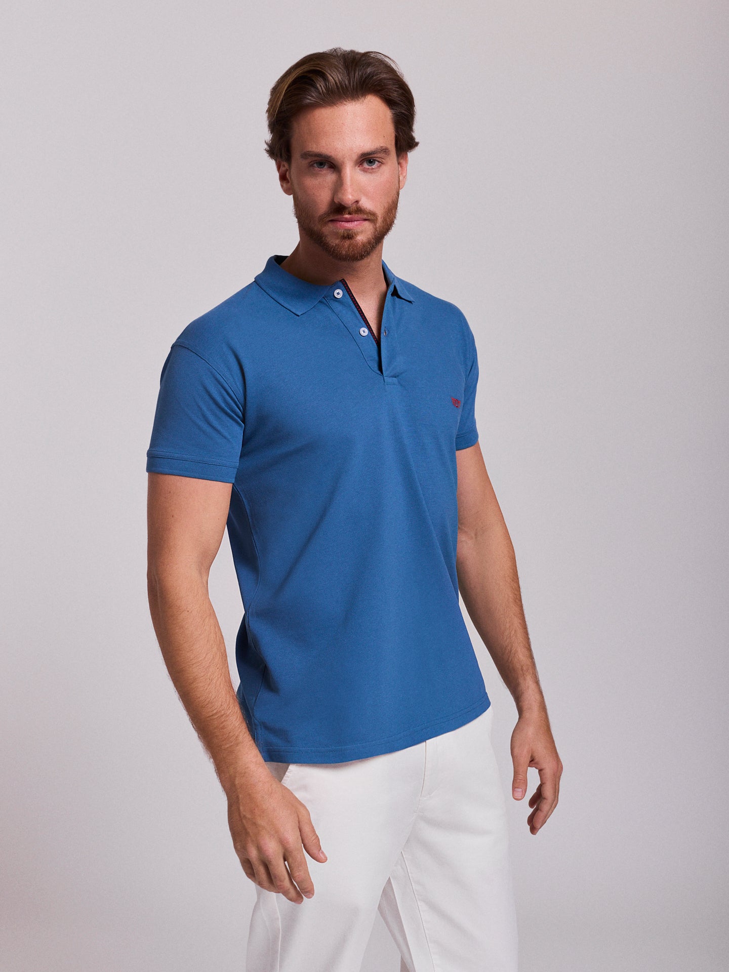 POLO AZUL MANGA CORTA REGULAR FIT MR. AZUL