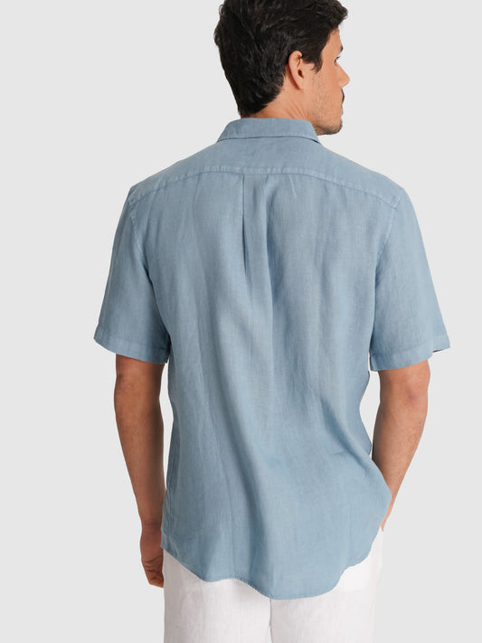 CAMISA SASTRERÍA MANGA CORTA AZUL MARK BELLUCCI
