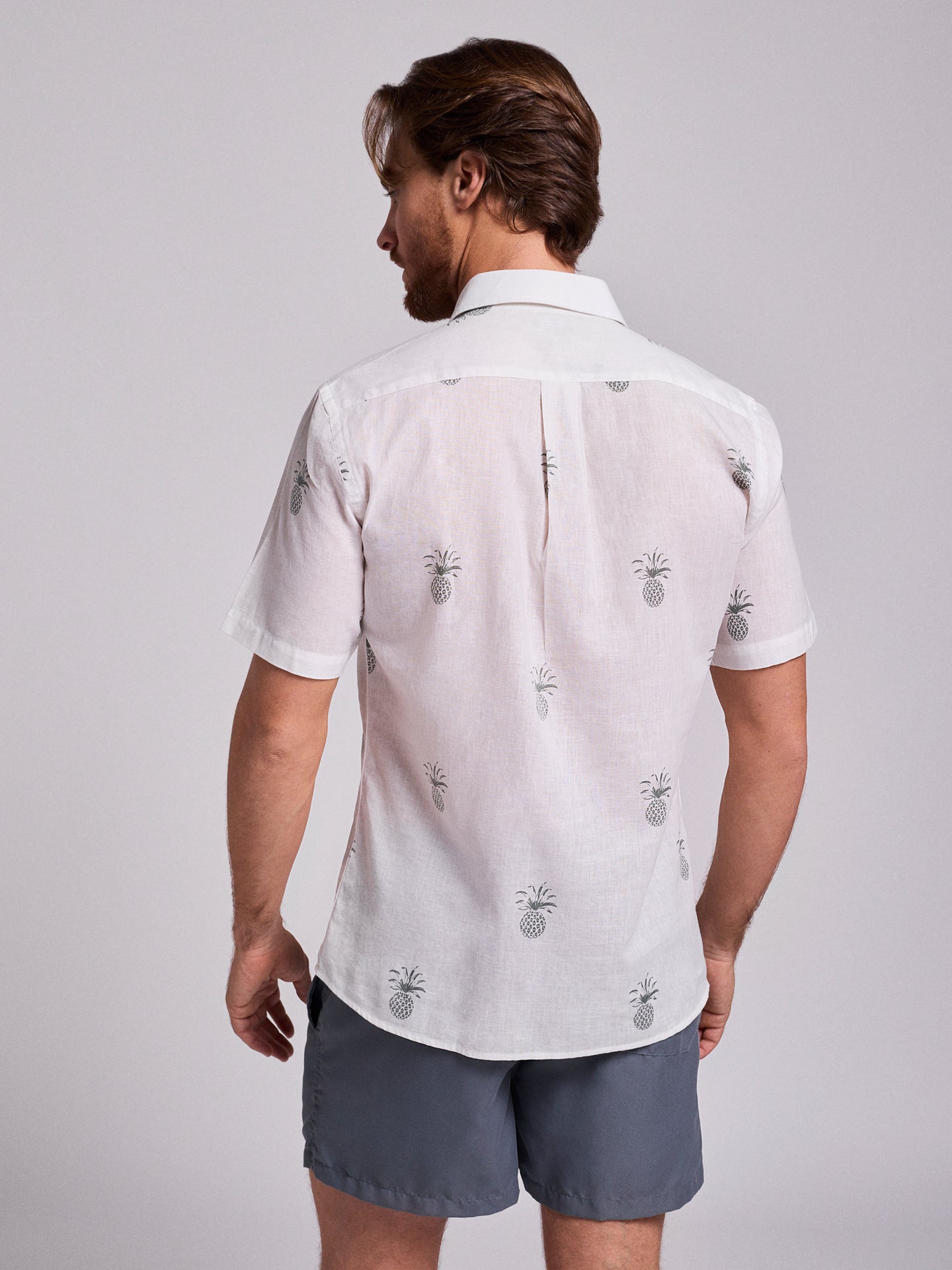 Camisa Linho Verde Manga Curta Regular Fit Mr. Blue