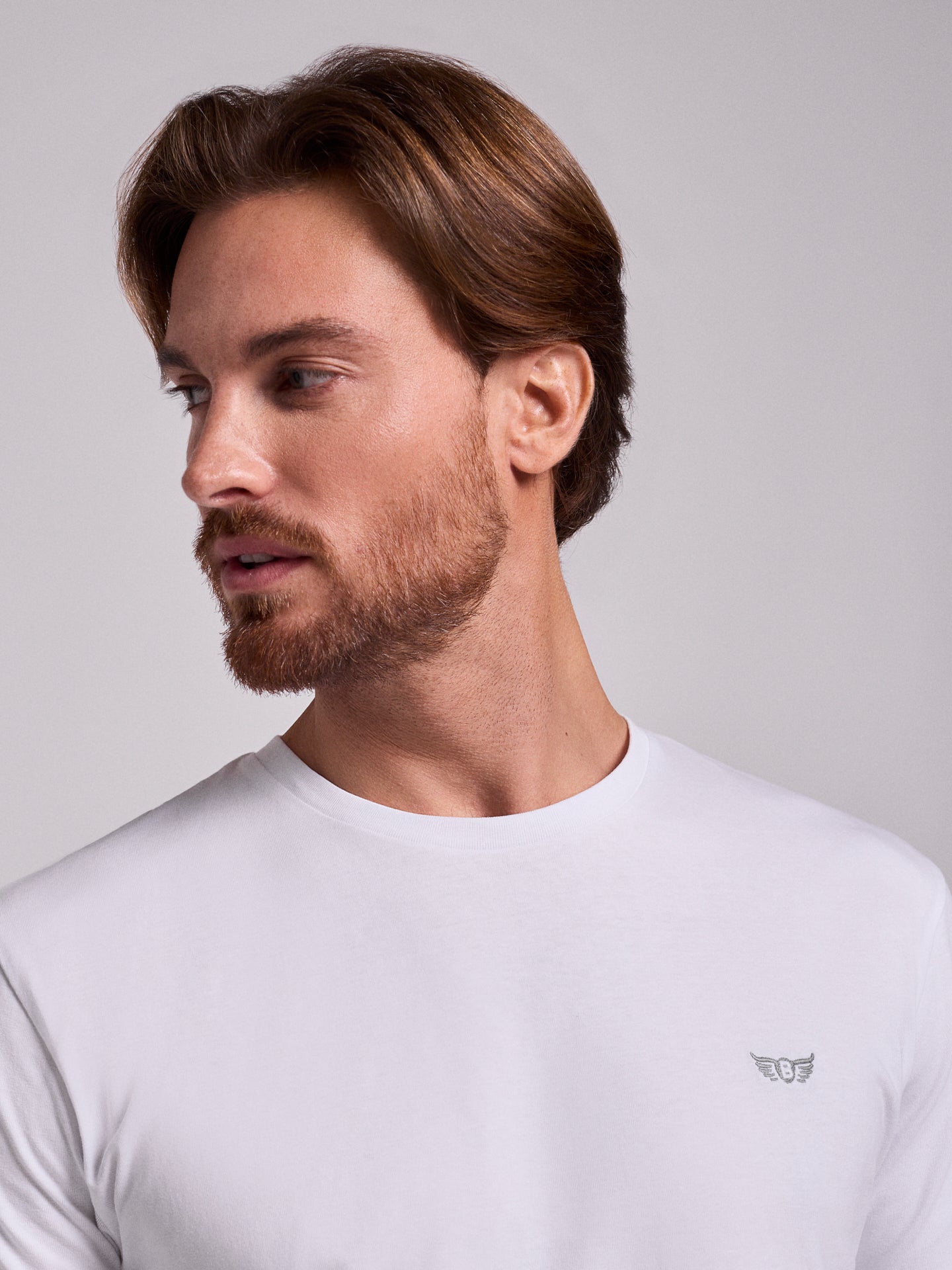 CAMISETA DE ALGODÓN BLANCA MANGA CORTA REGULAR FIT MR. AZUL