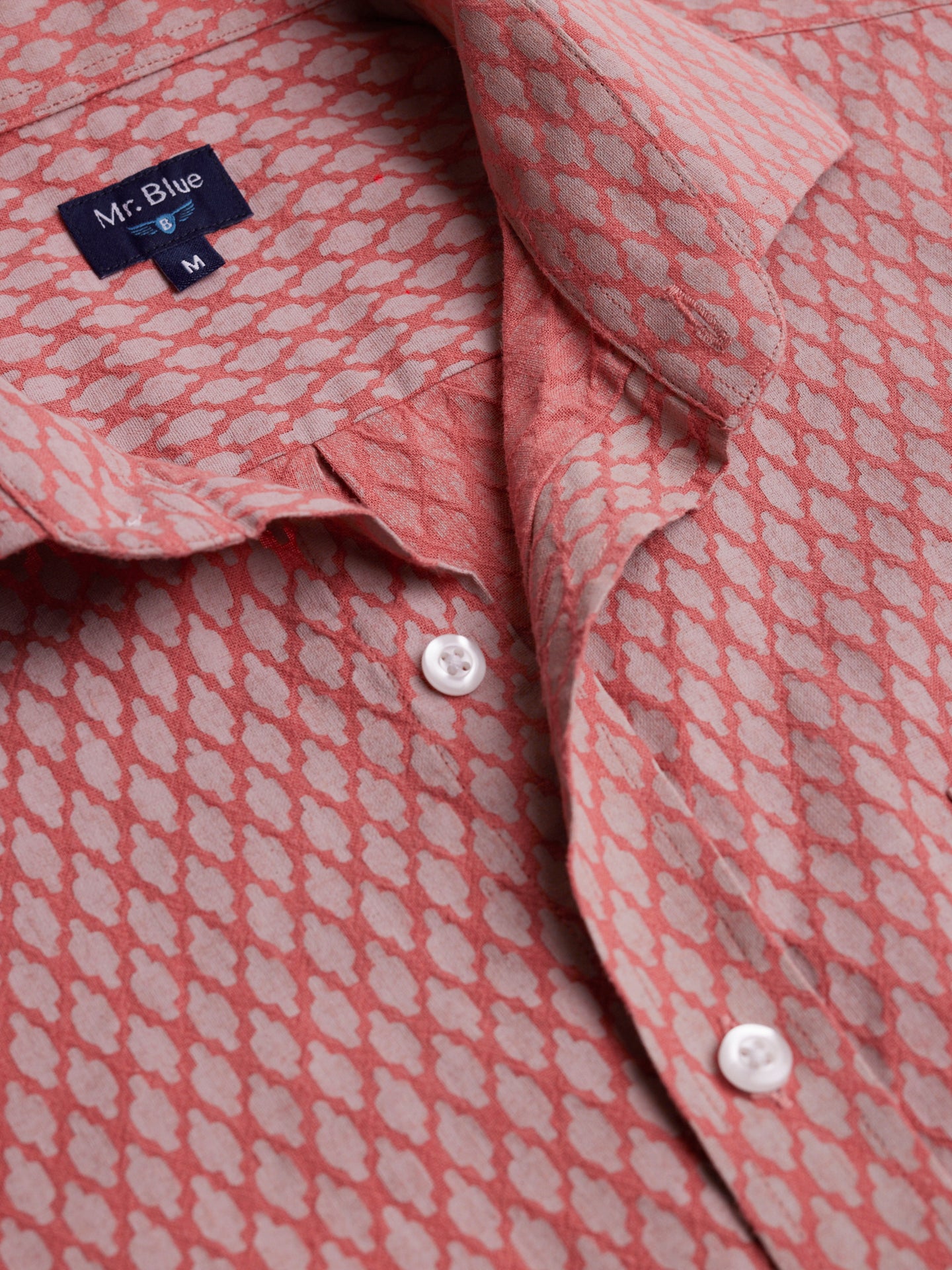 Camisa de corte estándar de lino rosa de Mr. Blue