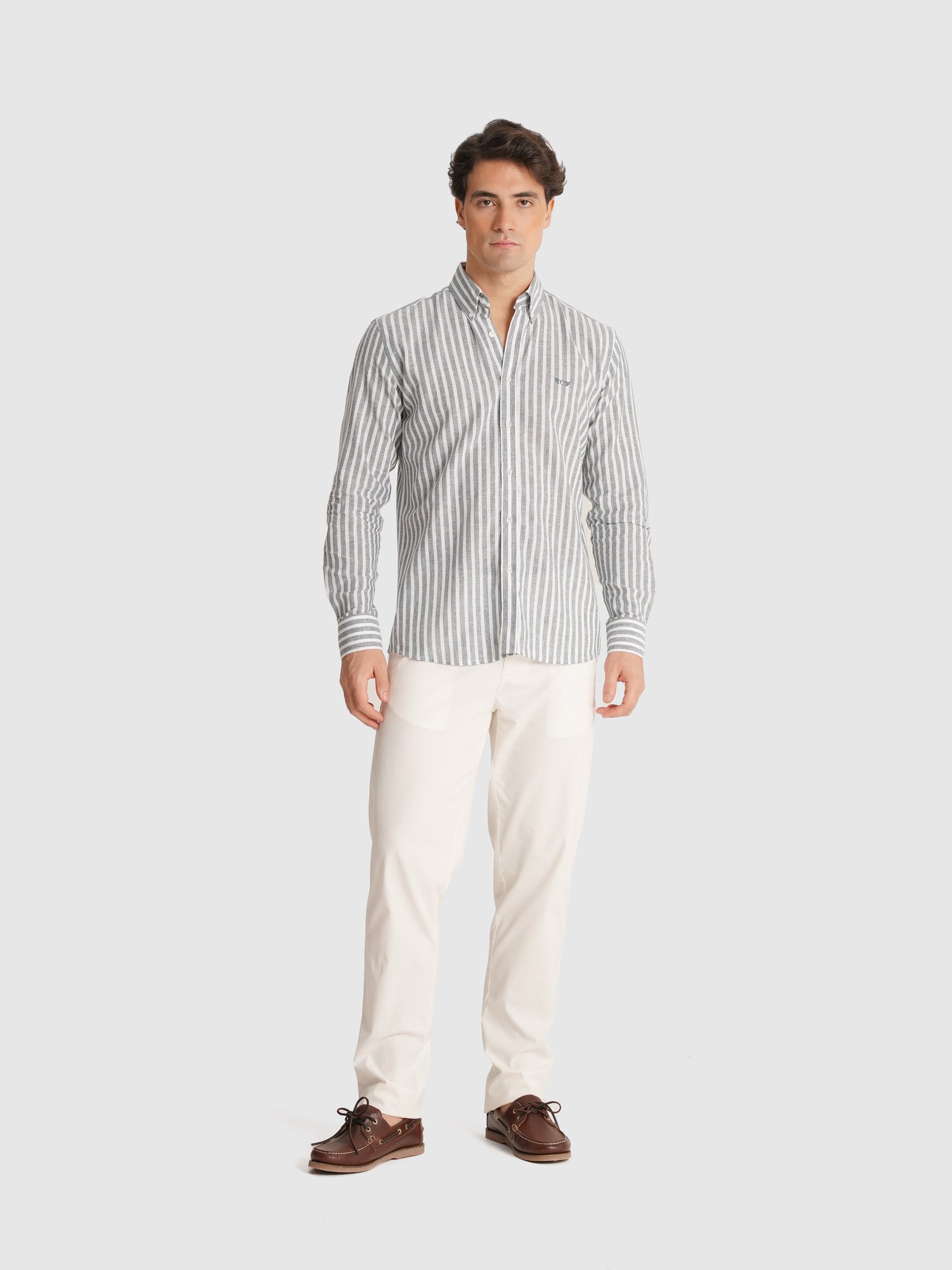 LONG SLEEVE GREEN SHIRT REGULAR FIT MR. BLUE