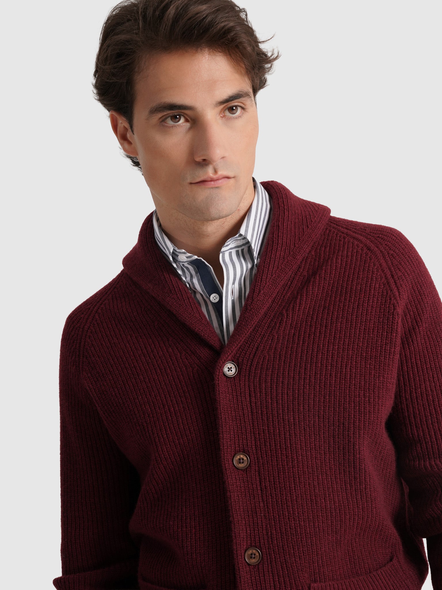 Pullover Lã Bordeaux Manga Comprida Regular Fit Mr. Blue