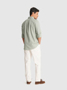 CAMISA DOBBY VERDE MANGA LARGA REGULAR FIT MR. AZUL