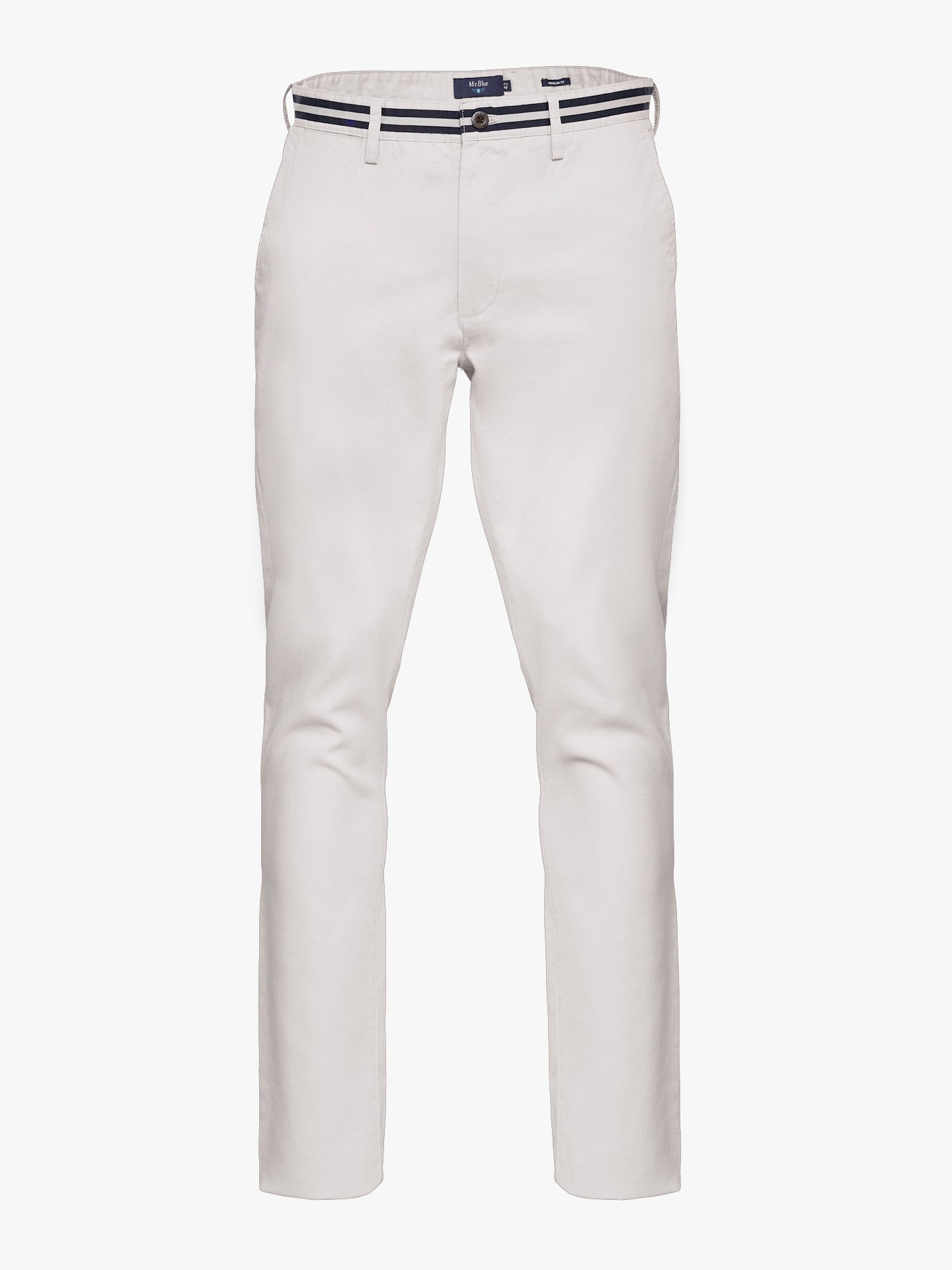 Pantalón chino de sarga de corte estándar Mr. Blue Gris