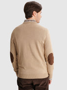 JERSEY FINO BEIGE CON CODERAS MR REGULAR FIT. AZUL