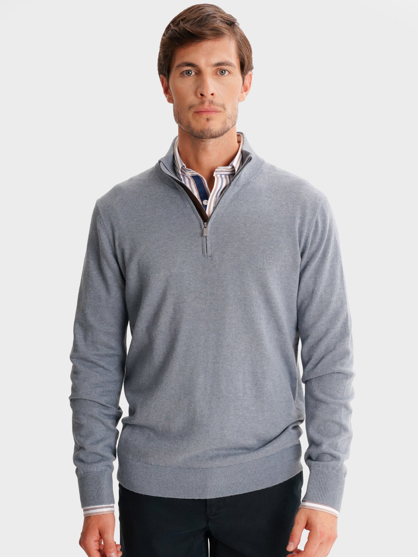JERSEY FINO AZUL MANGA LARGA REGULAR FIT MR. AZUL