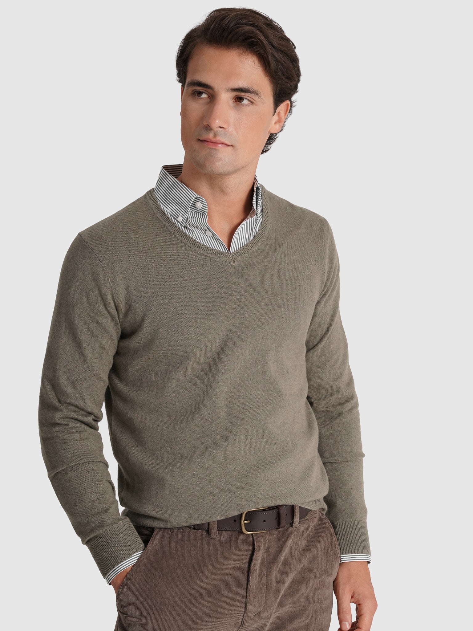 Pullover Lã Verde Manga Comprida Regular Fit Mr. Blue