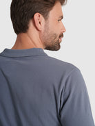 Polo Algodão Azul Manga Comprida Regular Fit Mr. Blue