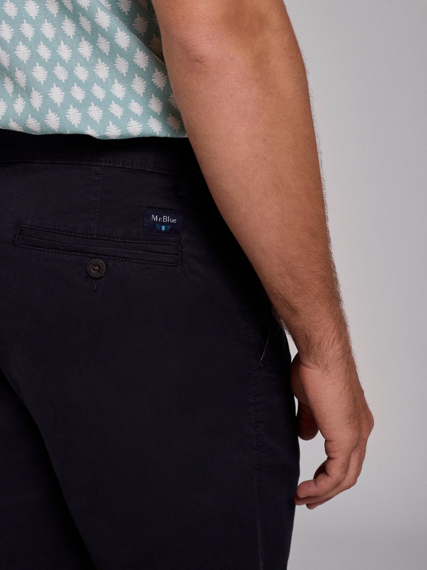 Bermuda Algodão Azuis Regular Fit Mr. Blue