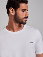 CAMISETA DE ALGODÓN BLANCA MANGA CORTA REGULAR FIT MR. AZUL