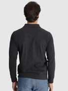 Polo Algodão Azul Manga Comprida Regular Fit Mr. Blue