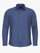 AJUSTE A MEDIDA MR. CAMISA DE ALGODÓN AZUL. AZUL