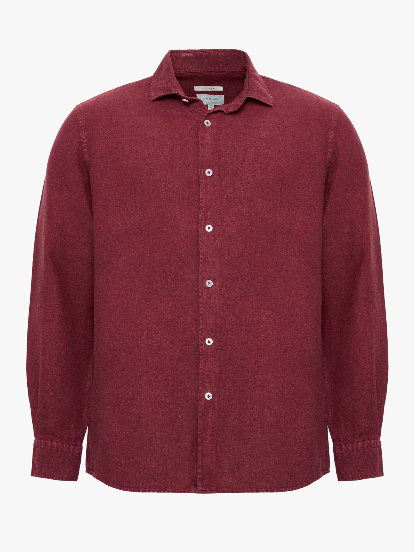 CAMISA LINO BURDEOS MANGA LARGA SASTRERÍA MARK BELLUCCI