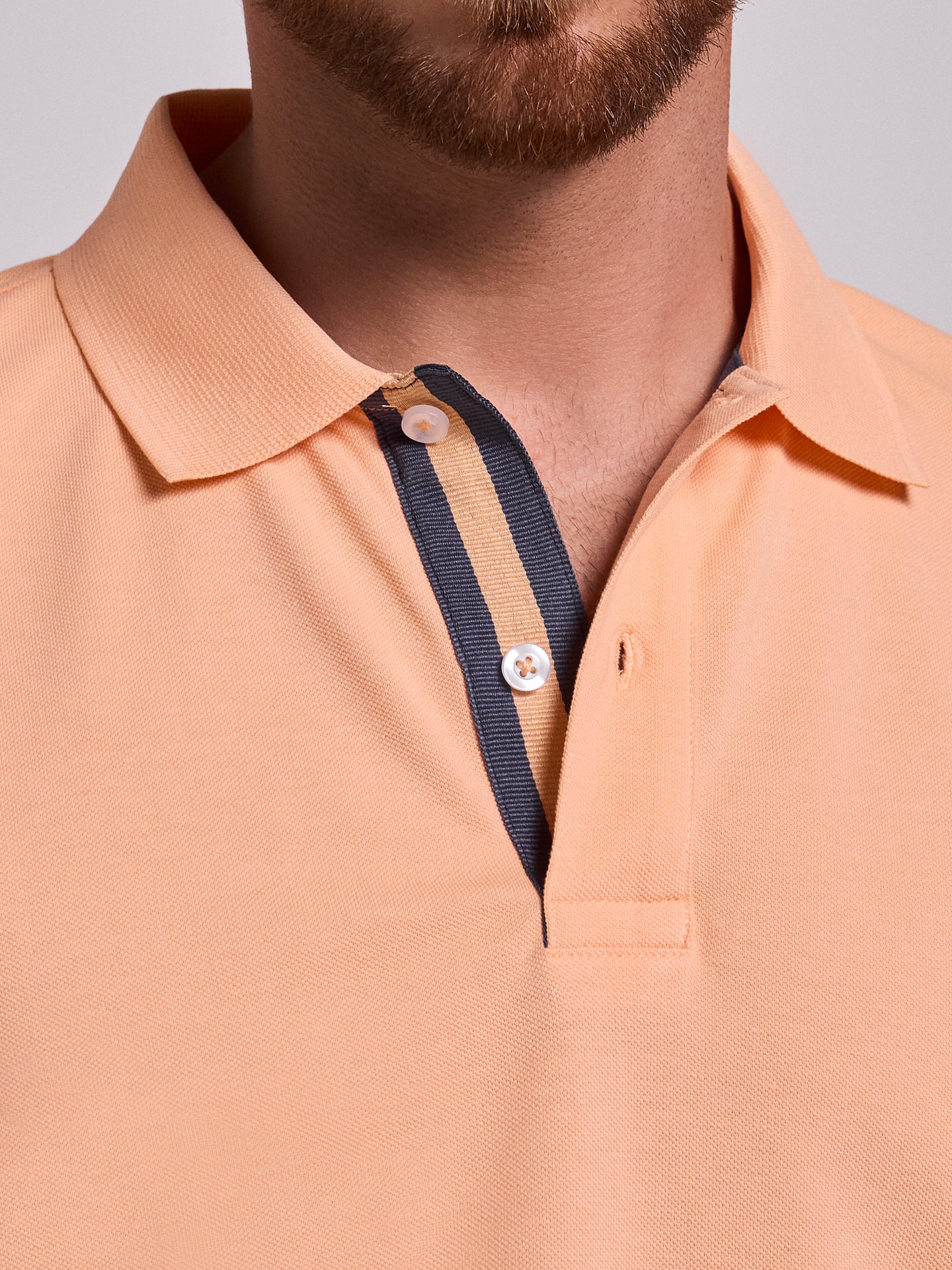 REGULAR FIT SHORT SLEEVE ORANGE POLO MR. BLUE