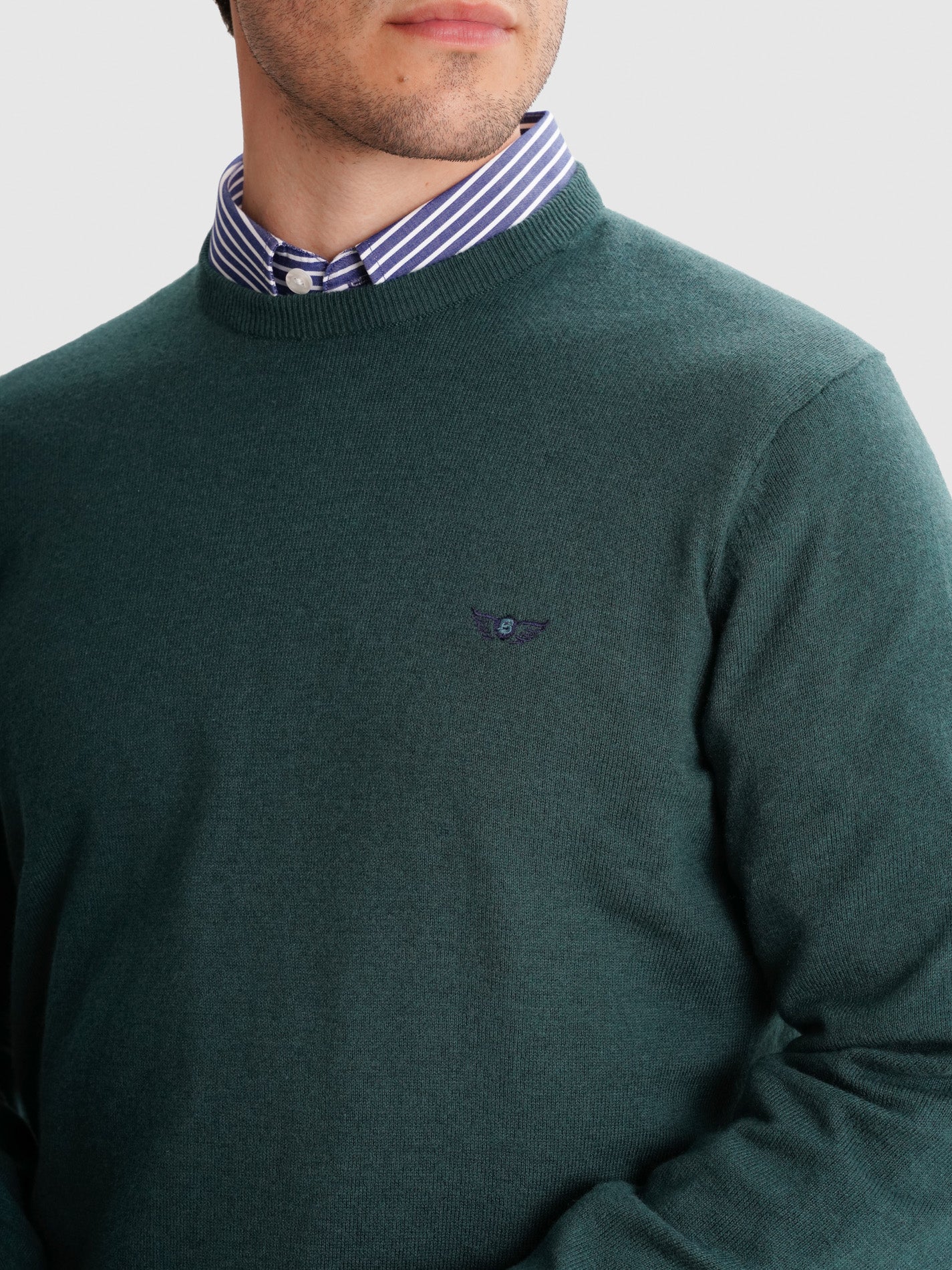JERSEY FINO VERDE MANGA LARGA AJUSTE REGULAR MR. AZUL