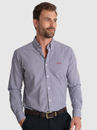 Camisa Algodão Azul Manga Comprida Regular Fit Mr. Blue