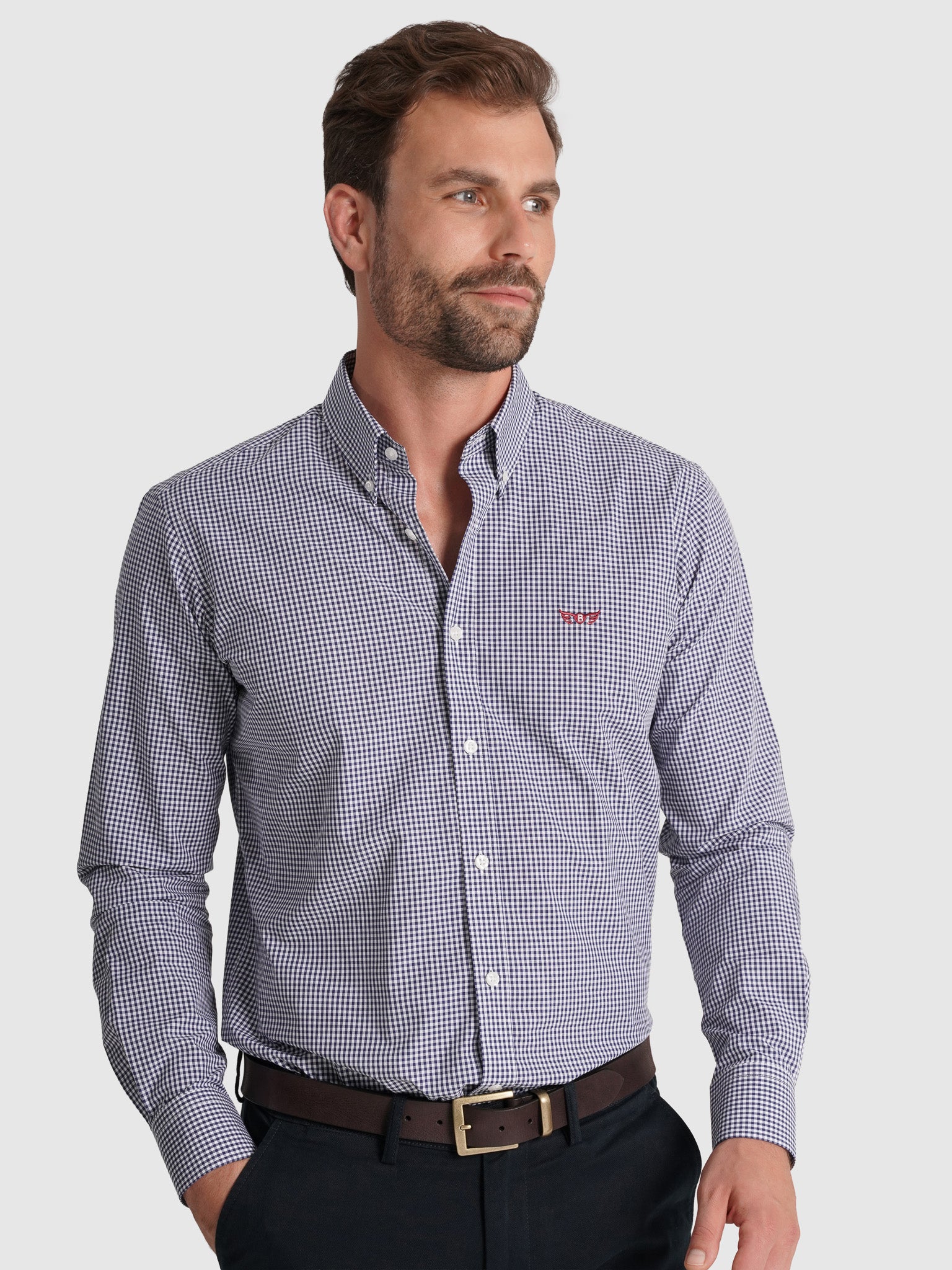 Camisa Algodão Azul Manga Comprida Regular Fit Mr. Blue