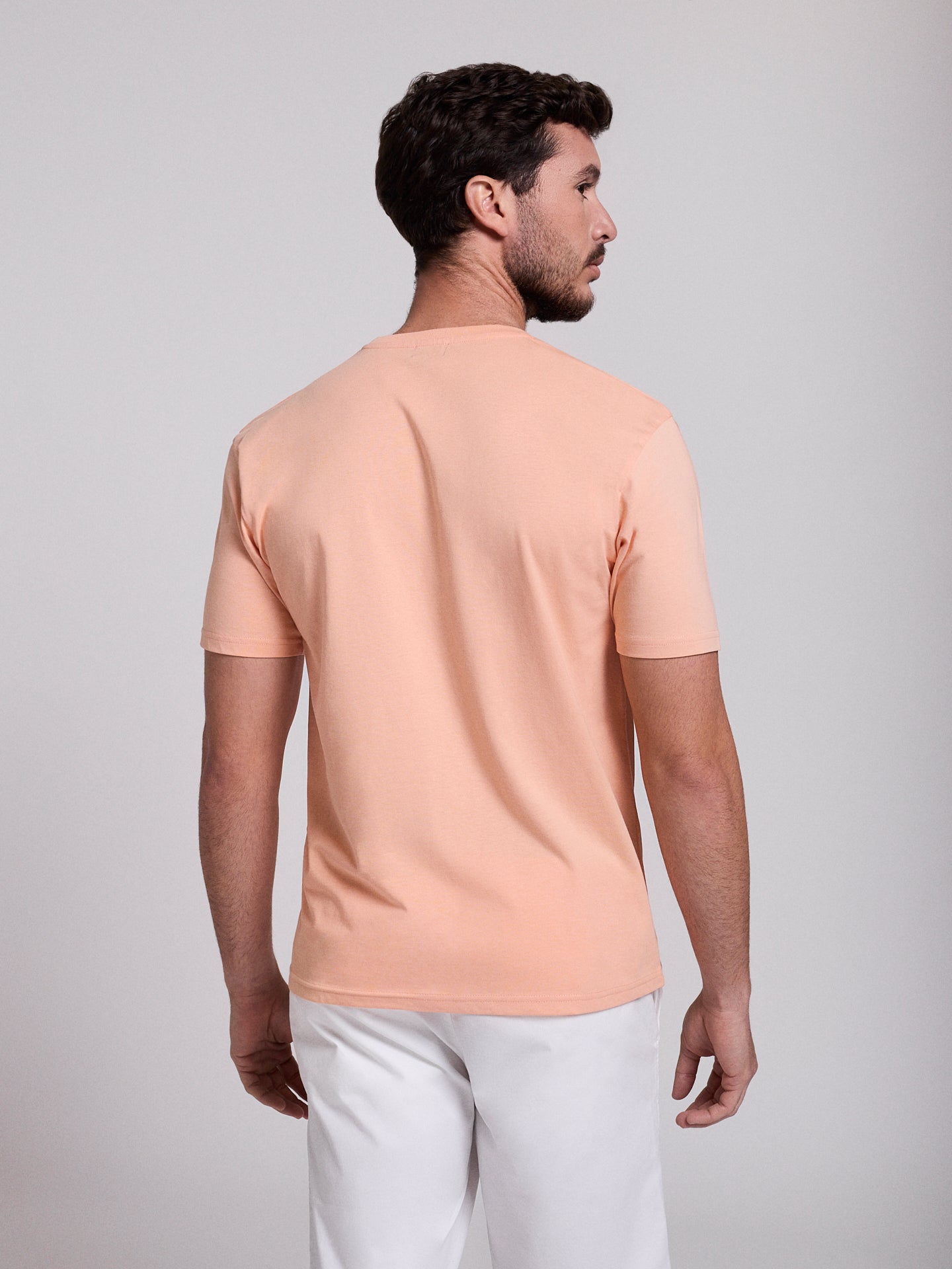 CAMISETA DE ALGODÓN NARANJA MANGA CORTA REGULAR FIT MR. AZUL
