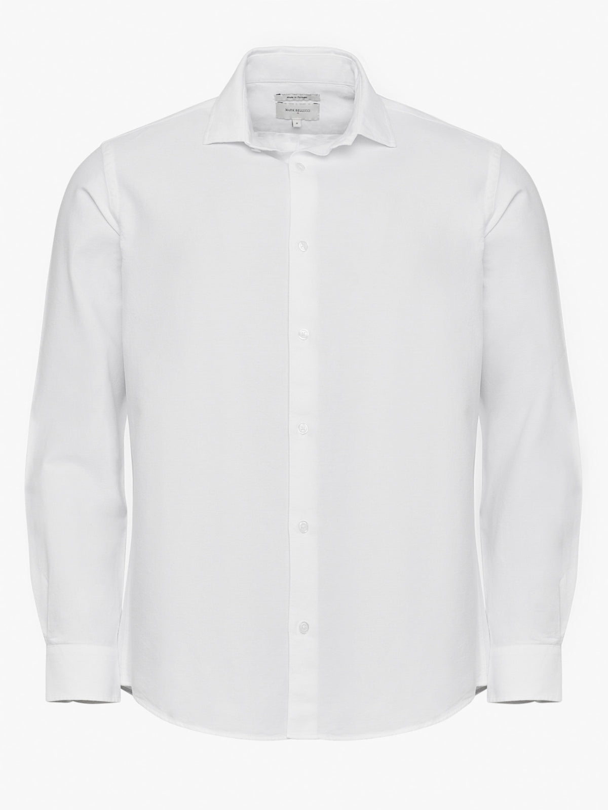 CAMISA ALGODÃO REGULAR FIT BRANCA LISA MARK BELLUCCI